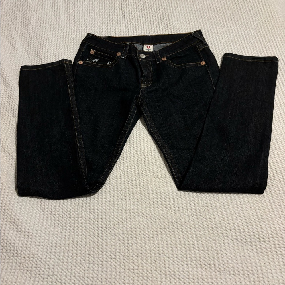 True Religion World Tour Dark Denim Straight Leg Women's Jeans